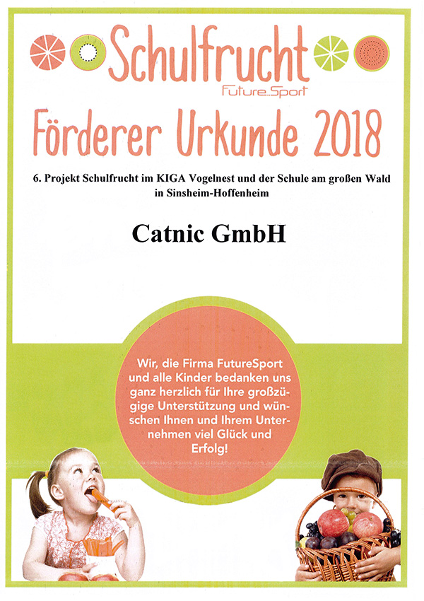 Urkunde Schulfrucht 2018
