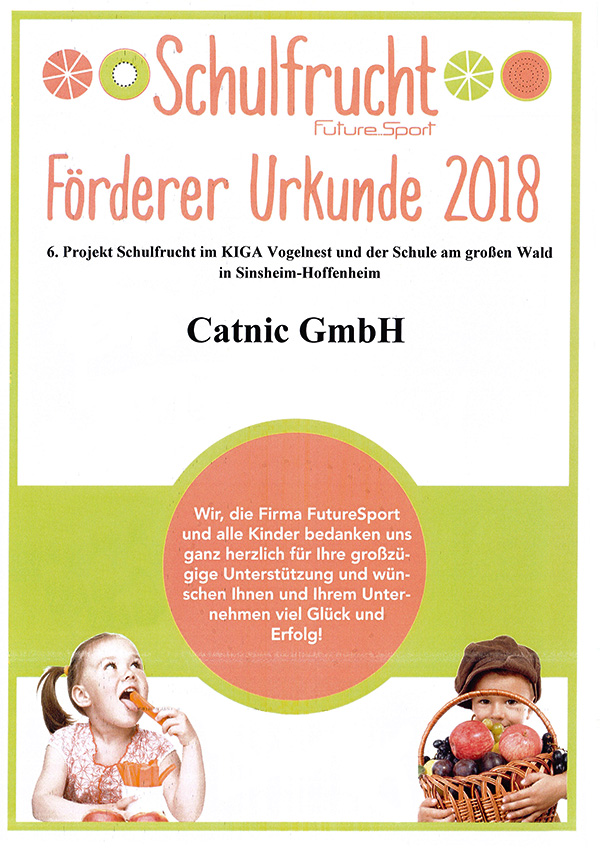 Urkunde Schulfrucht 2018