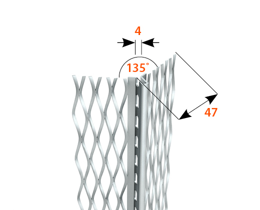 Innenputz-Kantenprofil 10 mm, 135°